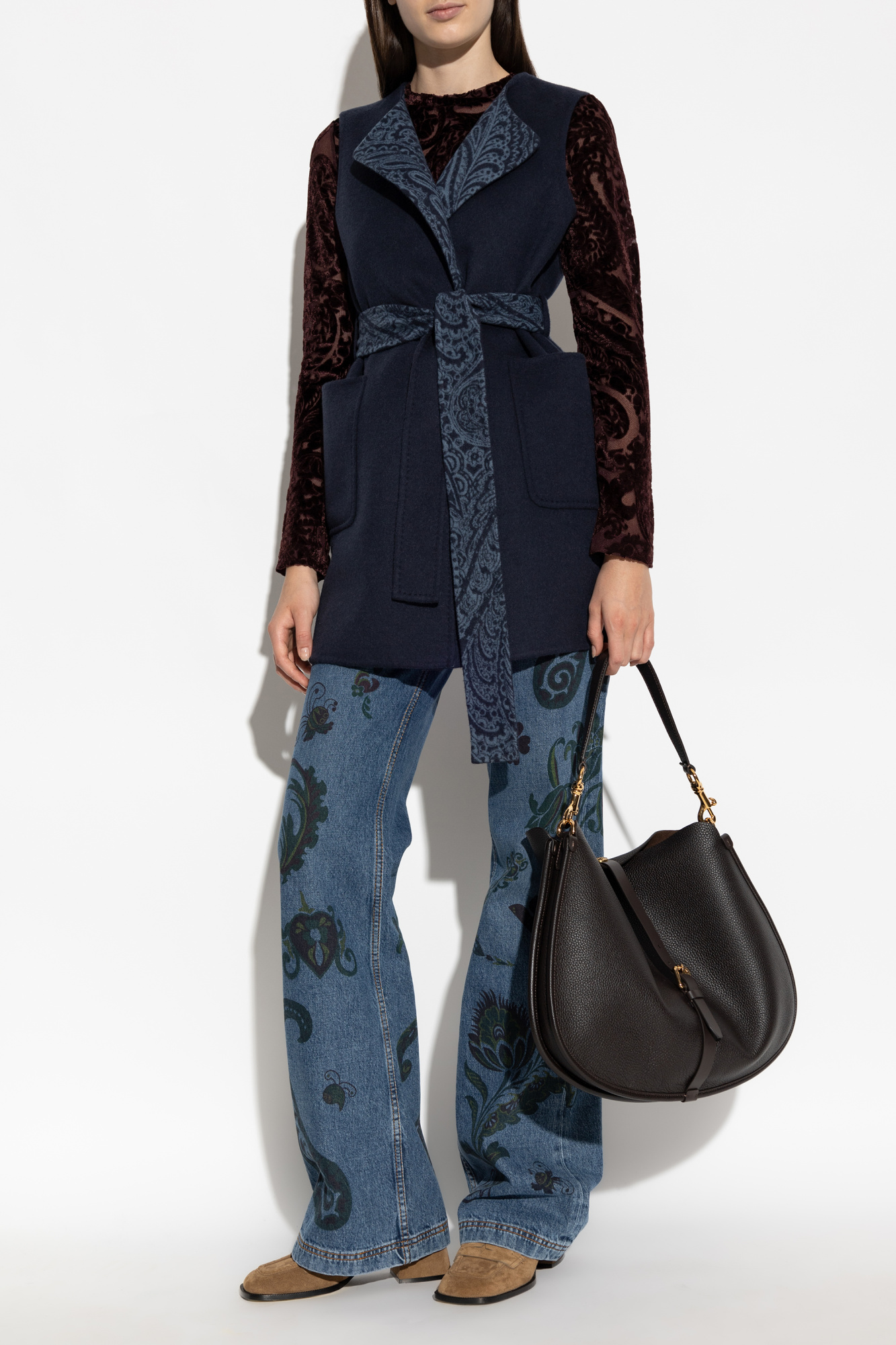 トップス ETRO Wool Knit Vest Etro Wool vest with belt | Women's Clothing | Vitkac